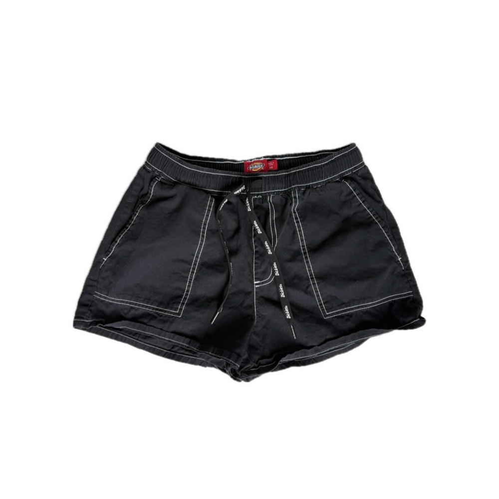 Dickies Black Shorts with White Stitching